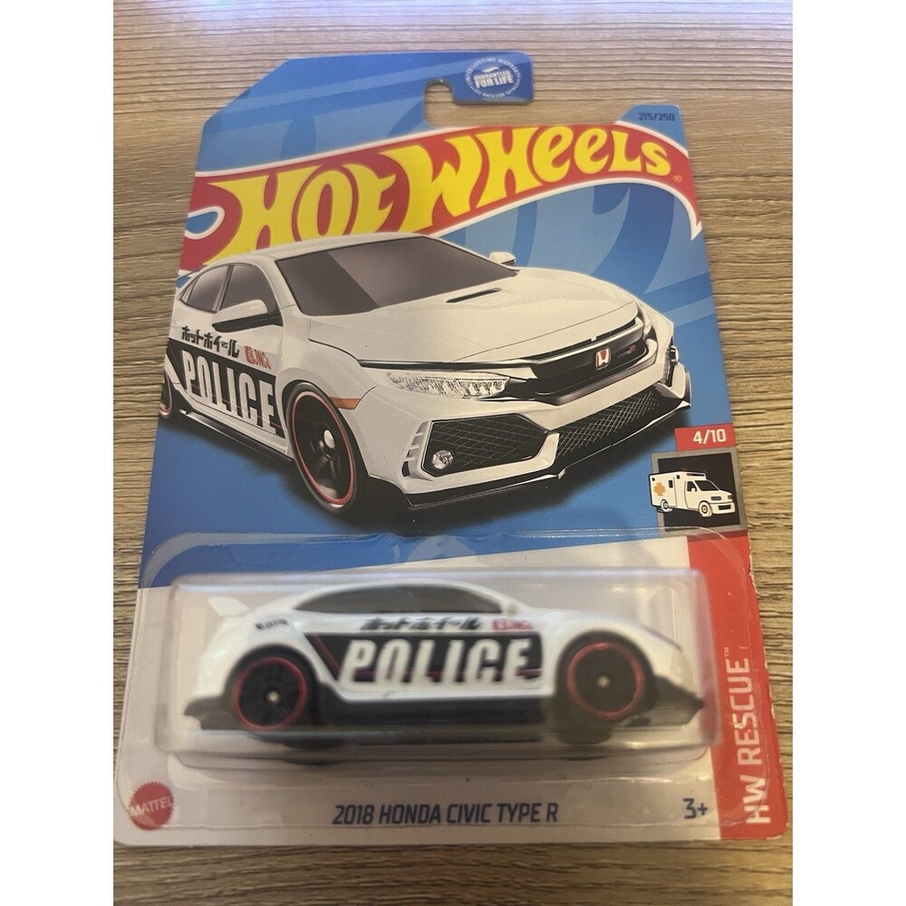 Hot Wheels Honda Civic Type R HW Rescue Police 1:64 White Black Diecast 2021